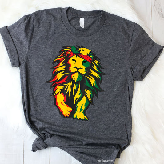 Lion Juneteenth Cool Black History African American Flag Tee TShirt