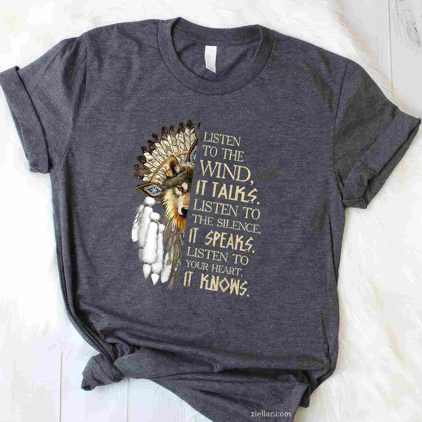 Listen To The Wind, Eagle Native American T-Shirt And Tee For Adults