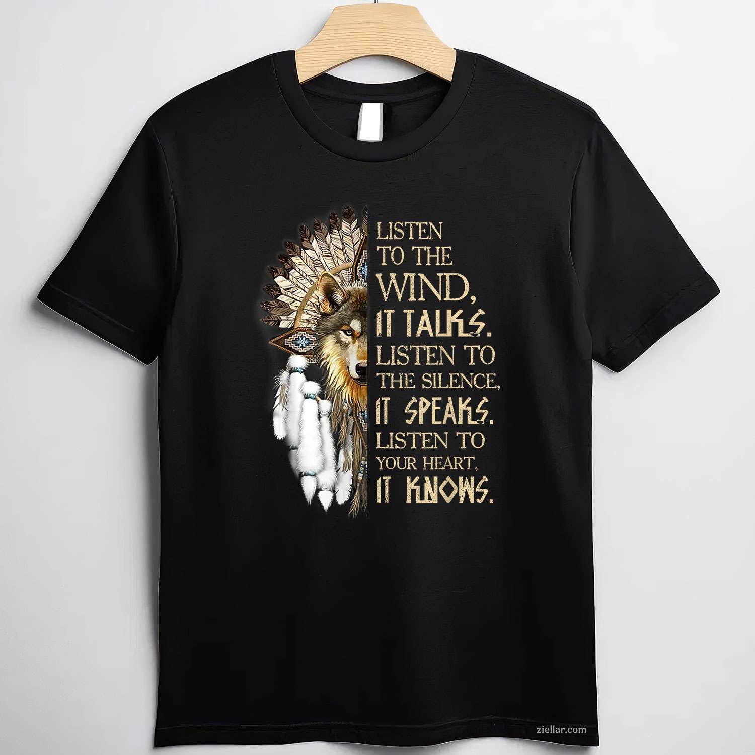 Listen To The Wind, Eagle Native American T-Shirt And Tee For Adults