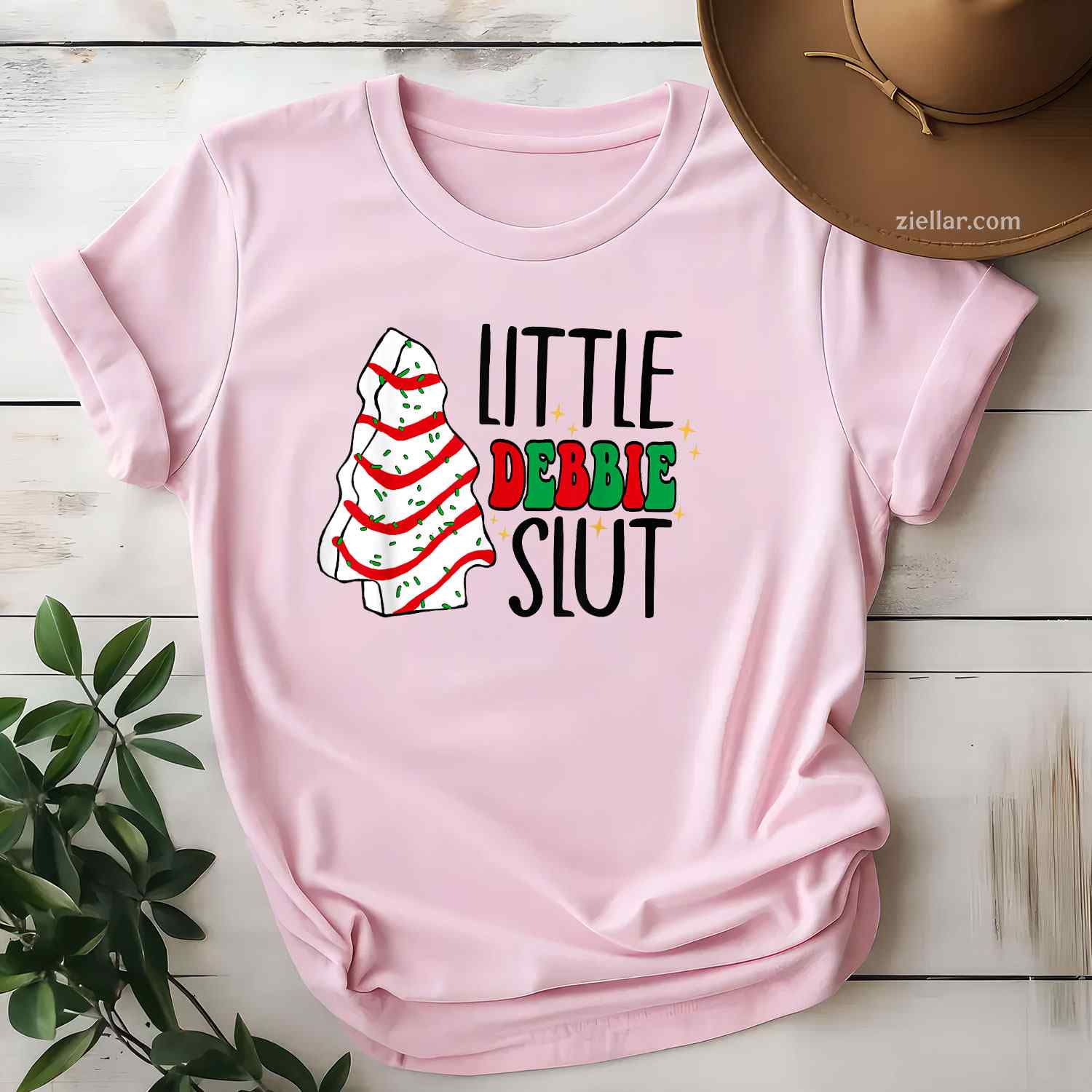 Littie Debbie Slut Funny Christmas Tree Cakes Xmas T-Shirt, A Christmas Tree Cakes Adult Humor Tee