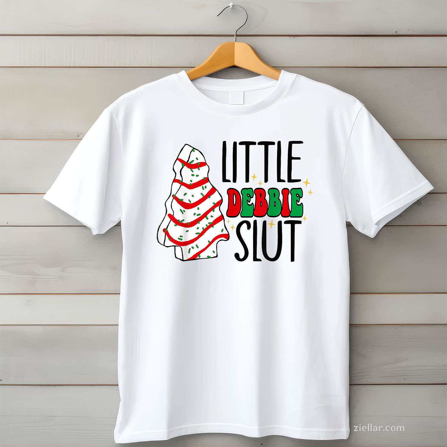 Littie Debbie Slut Funny Christmas Tree Cakes Xmas T-Shirt, A Christmas Tree Cakes Adult Humor Tee