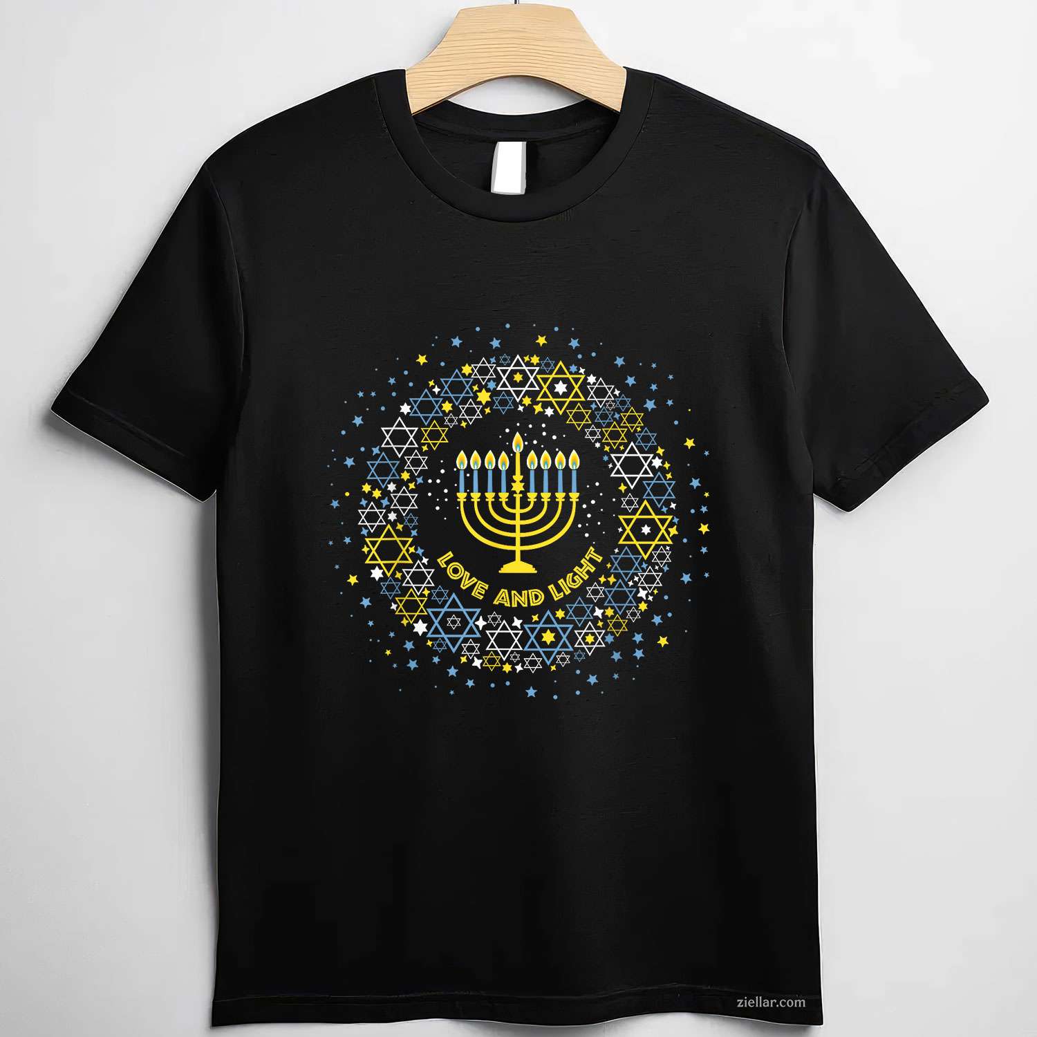 Love And Light Hanukkah Shirt Jew Menorah Jewish Chanukah T-Shirt_ A Beautiful Jewish Holiday Tee