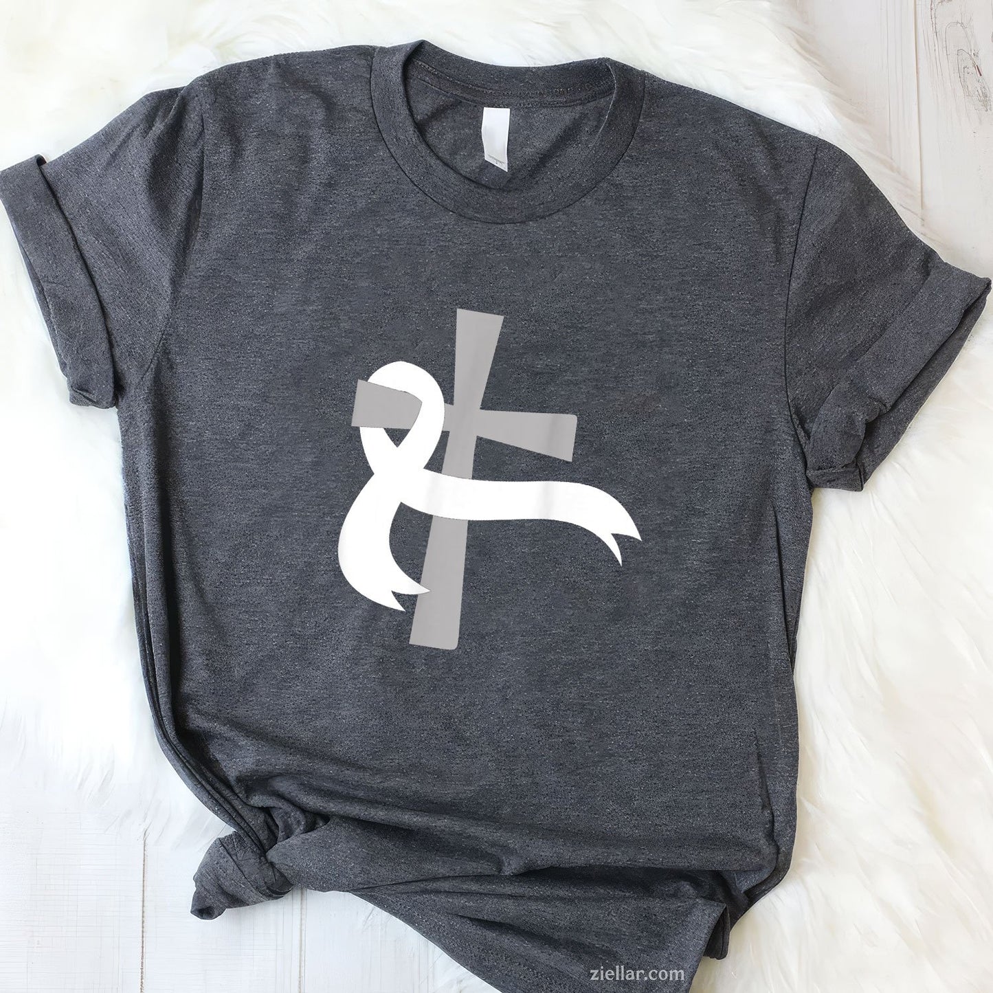 Lung Cancer Awareness White Ribbon Jesus Cross Tee and T-Shirt, Lung Cancer Awareness Support T-Shirt for Men and Women Adults
