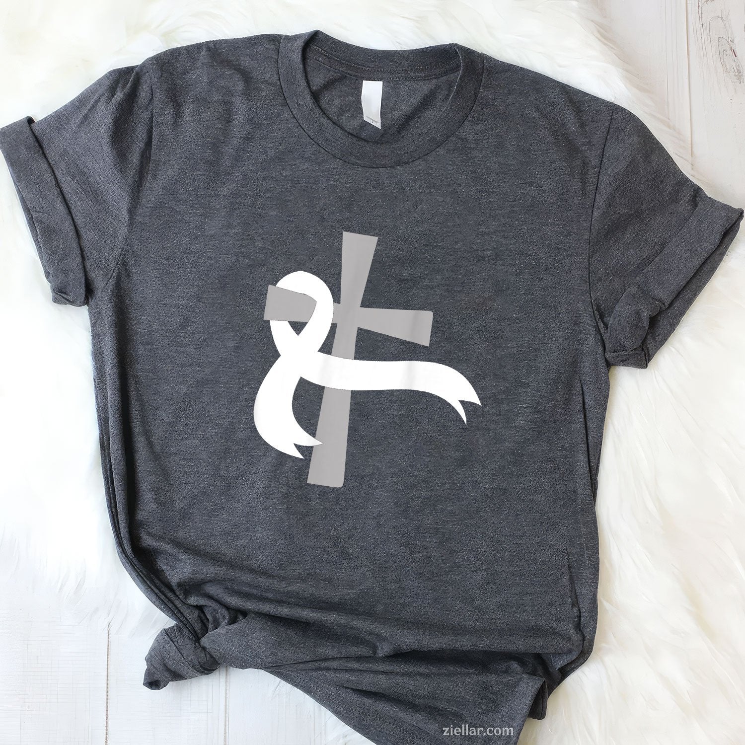 Lung Cancer Awareness White Ribbon Jesus Cross Tee and T-Shirt, Lung Cancer Awareness Support T-Shirt for Men and Women Adults