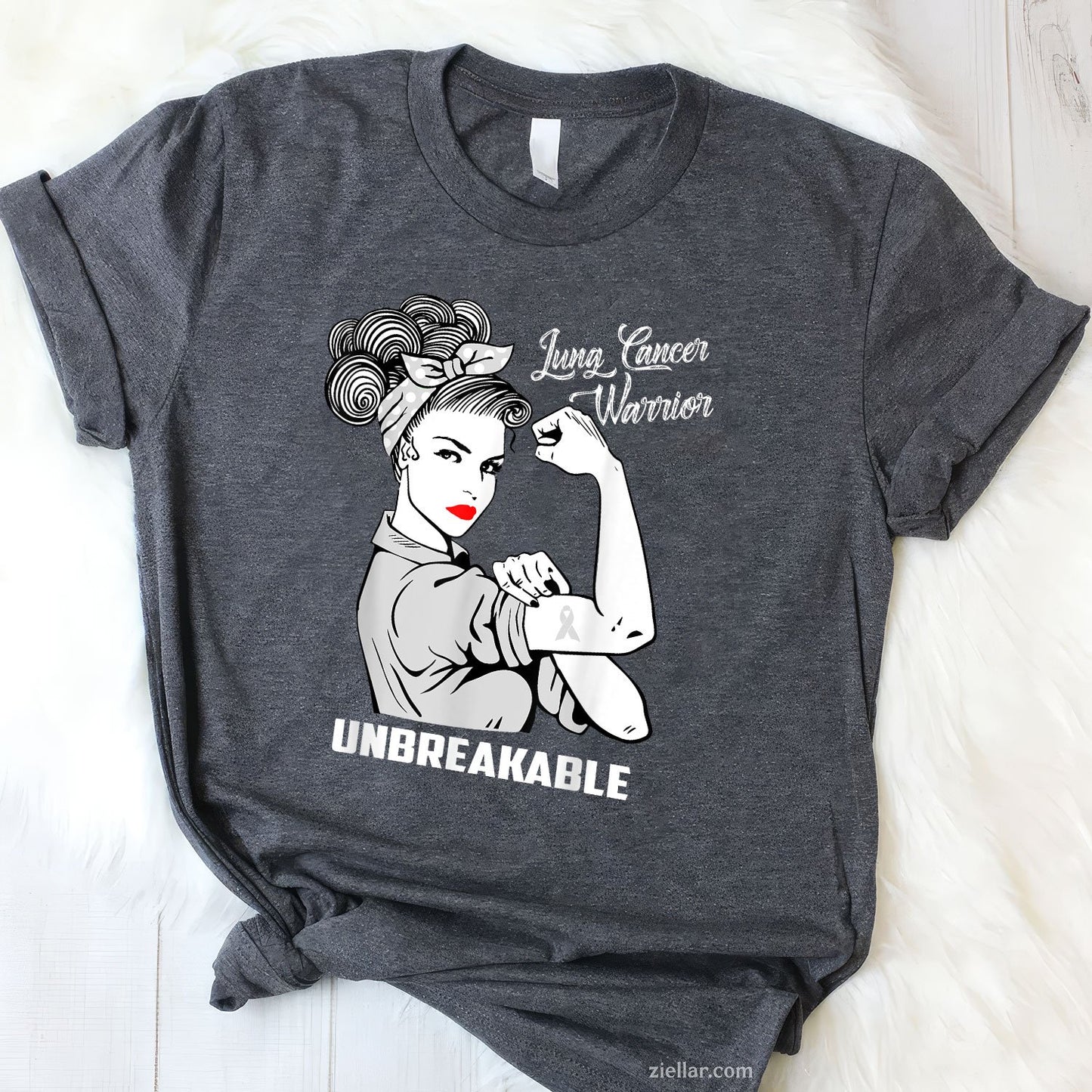 Lung Cancer Warrior Unbreakable T-Shirt Awareness Gift Shirt T-Shirt