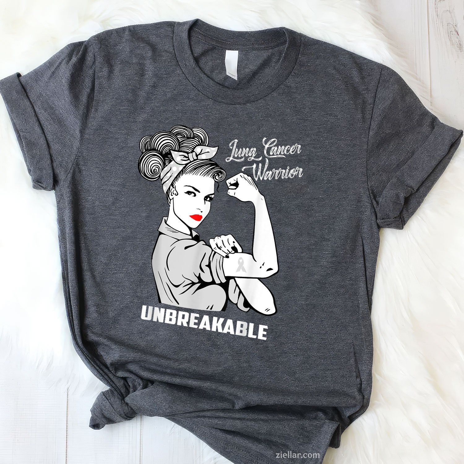Lung Cancer Warrior Unbreakable T-Shirt Awareness Gift Shirt T-Shirt