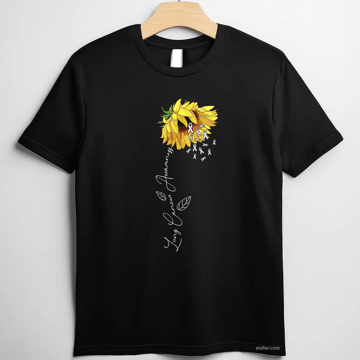 Lung Cancer Awareness Sunflower T-Shirt