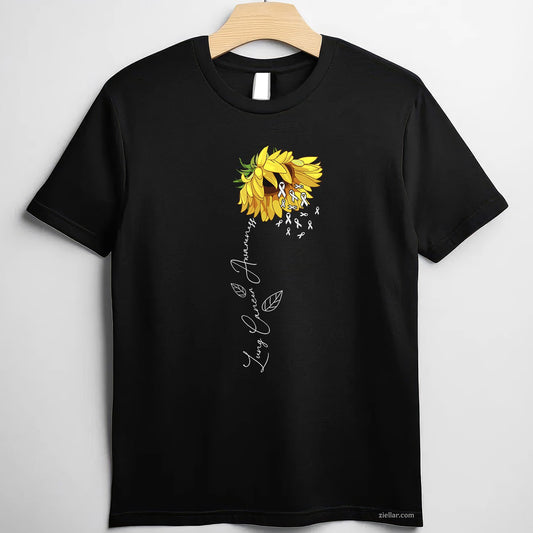Lung Cancer Awareness Sunflower T-Shirt