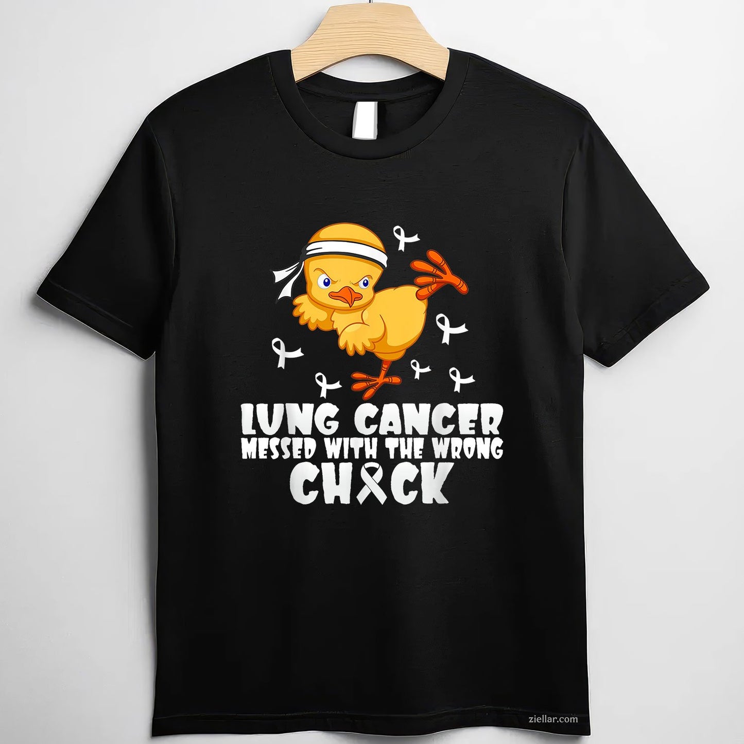 Lung Cancer Messed With The Wrong Chick Tee and T-Shirt, Lung Cancer Awareness Support T-Shirt for Men and Women Adults