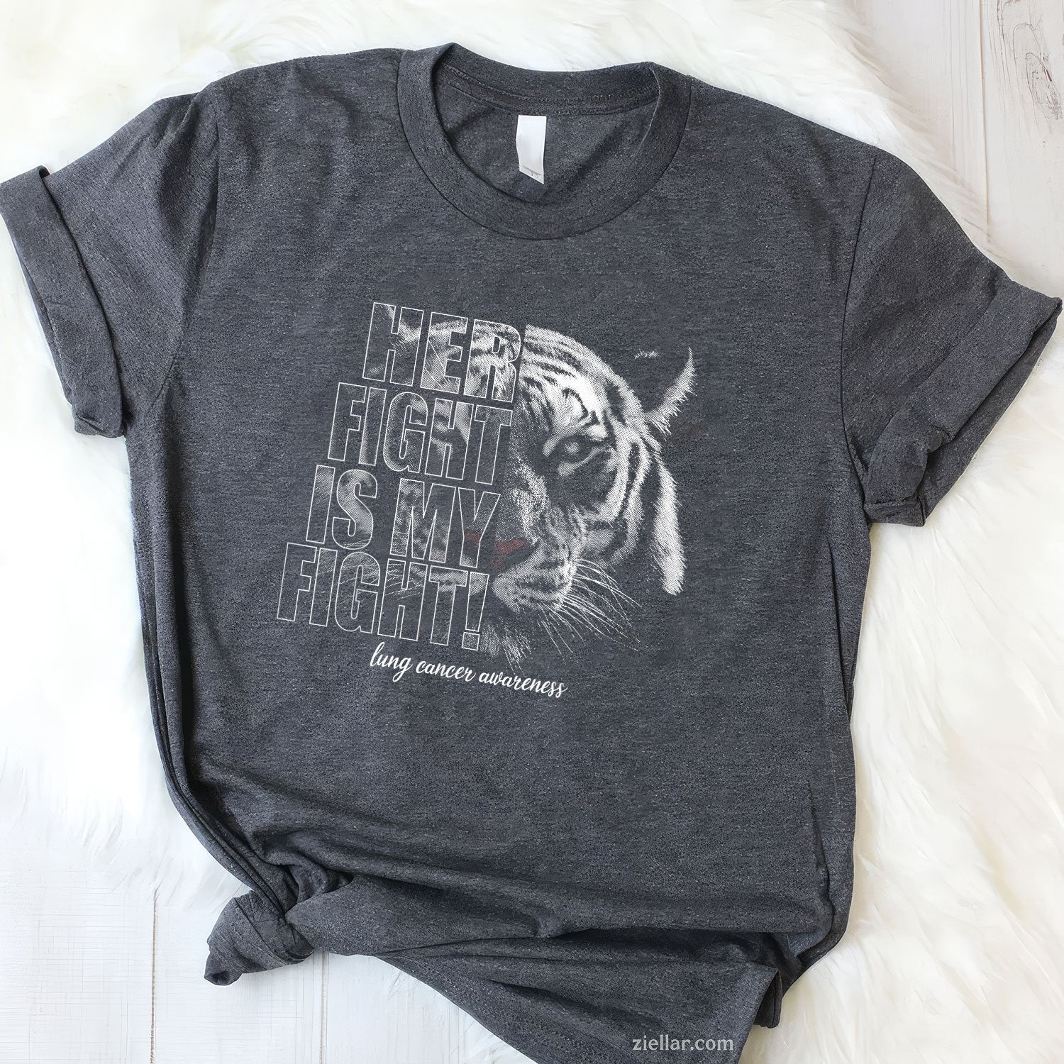 Lung Cancer Awareness _ Her Fight Is My Fight T-Shirt