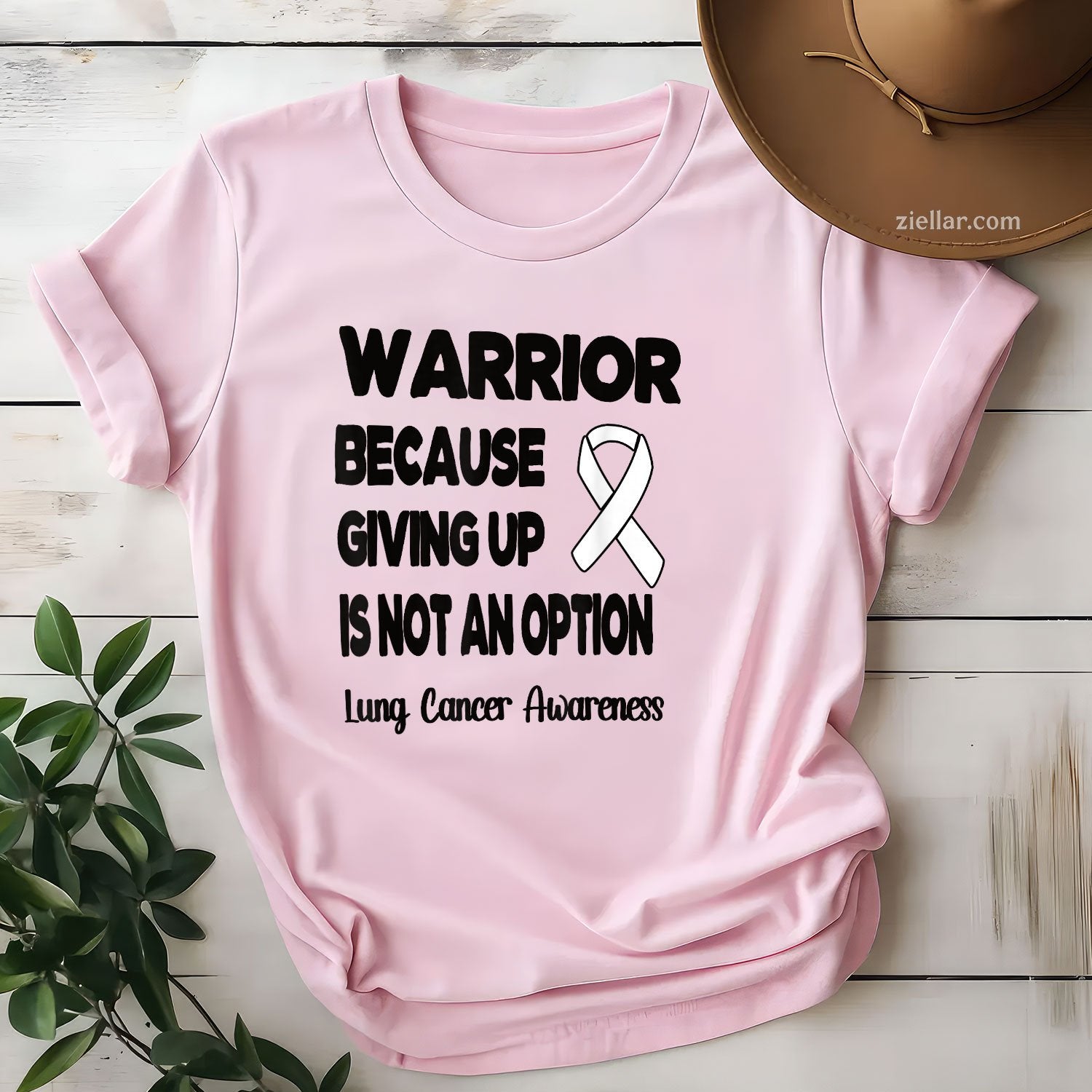 Lung Cancer Warrior White Ribbon Lung Cancer Fighter T-Shirt