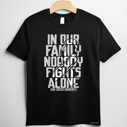 Lung Cancer Support White Family Lung Cancer Awareness T-Shirt