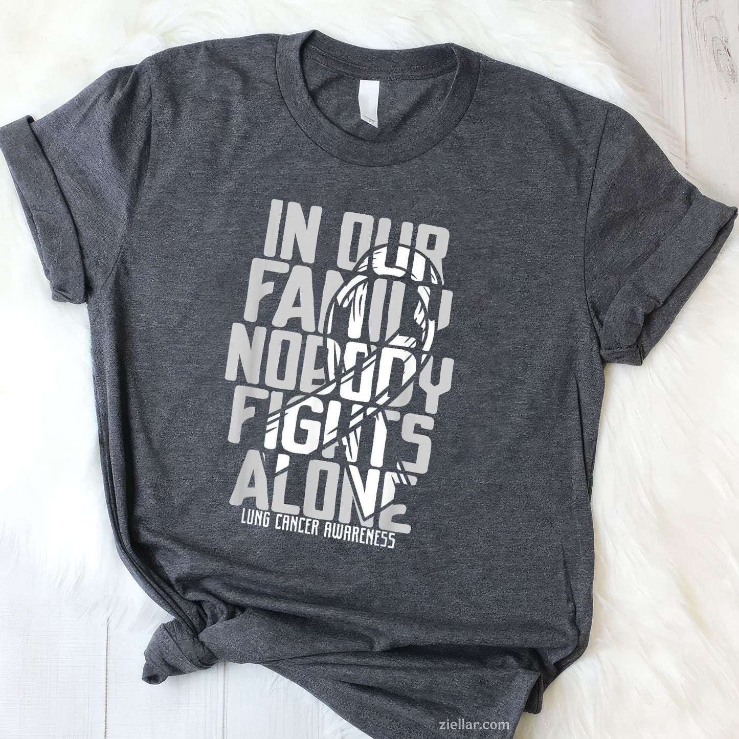 Lung Cancer Support White Family Lung Cancer Awareness T-Shirt