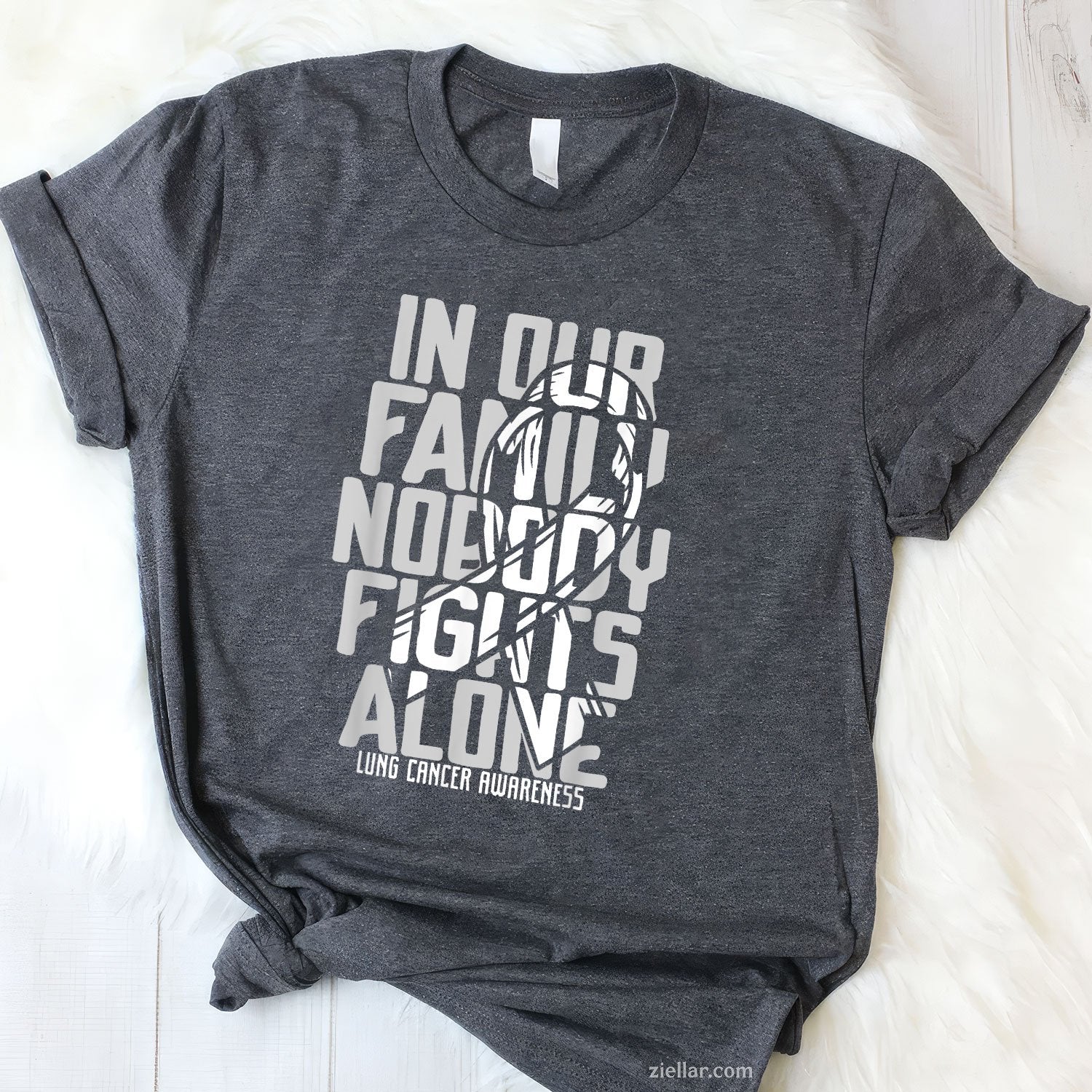 Lung Cancer Support White Family Lung Cancer Awareness T-Shirt