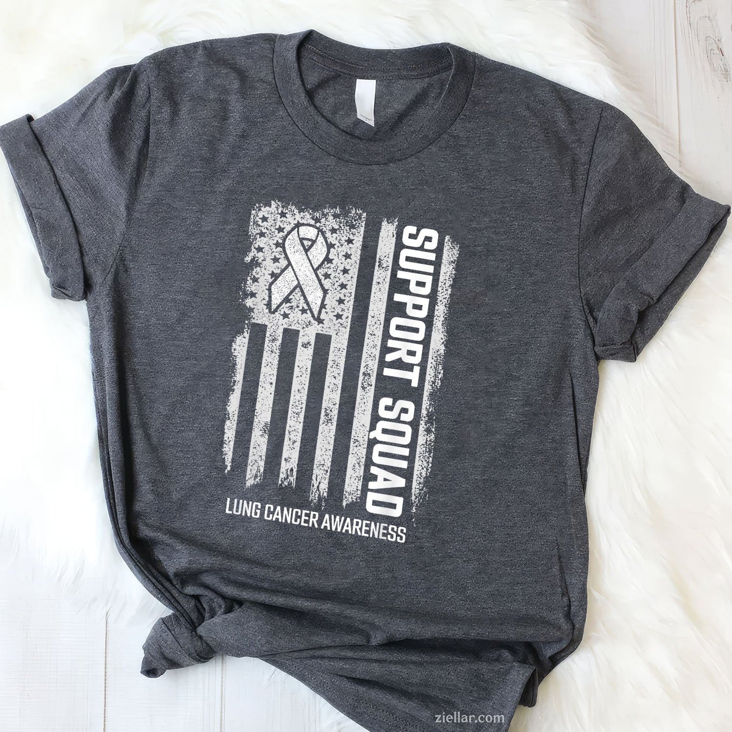 Lung Cancer Shirts Support Squad Lung Cancer Awareness Tee and T-Shirt, Lung Cancer Awareness Support T-Shirt for Men and Women Adults