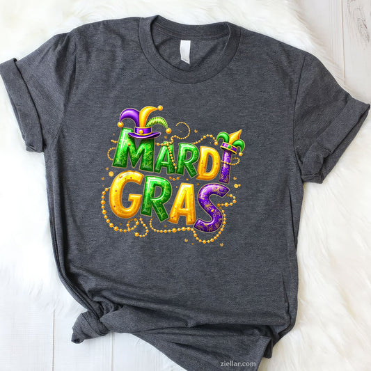 Mardi Gras 2025 Tee and T-Shirt, Carnival Outfits T-Shirt for Men and Women Adults Celebrating in Style