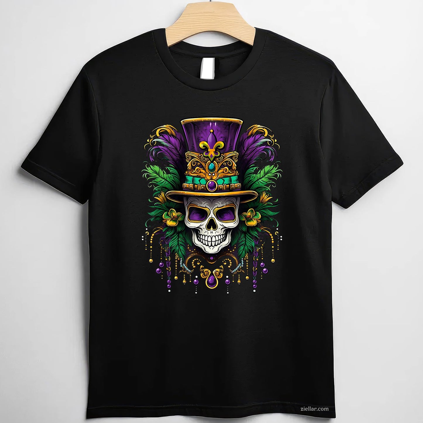 Mardi Gras Costume Tee and T-Shirt, Sugar Skull Carnival Trip T-Shirt Gift for Adults in New Orleans