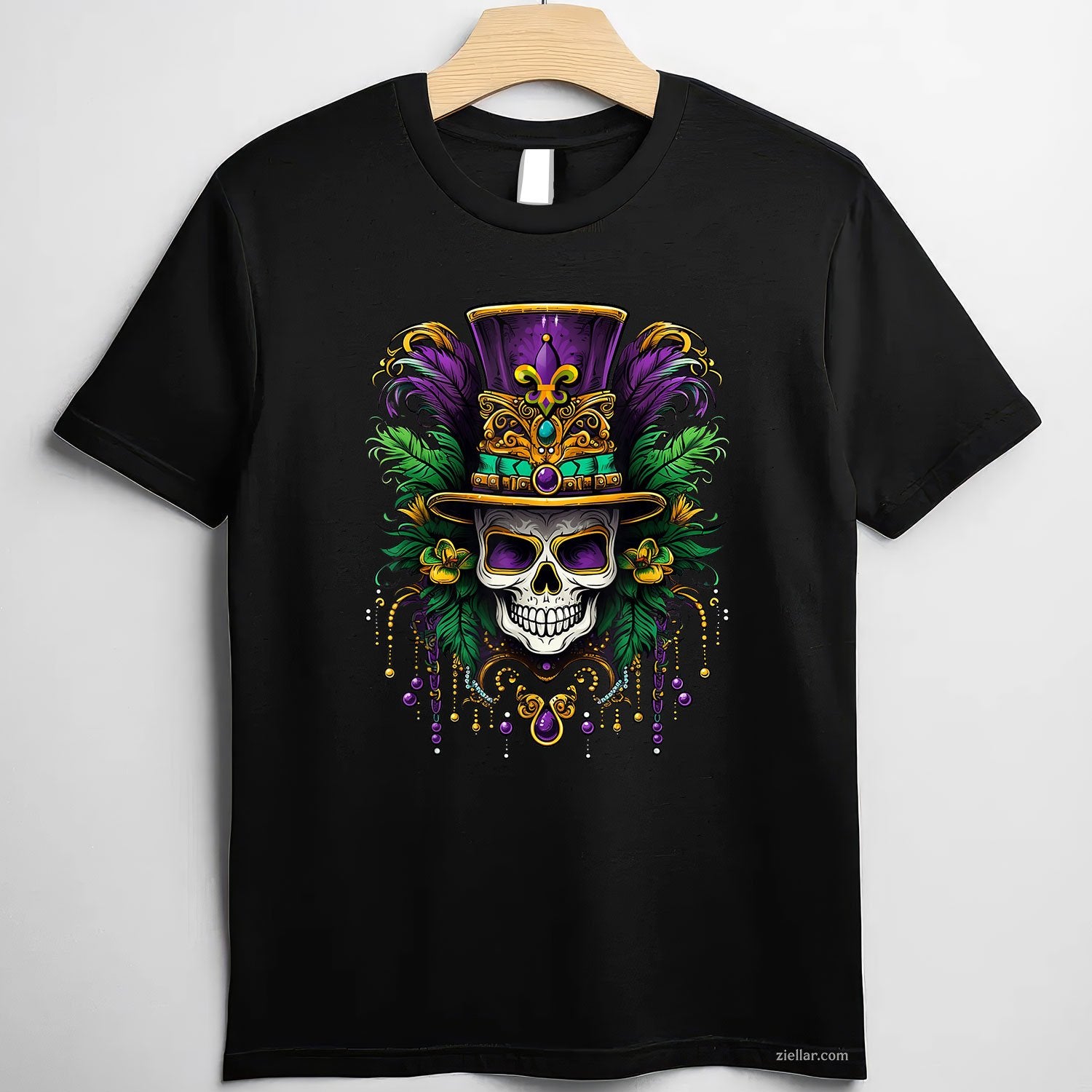 Mardi Gras Costume Tee and T-Shirt, Sugar Skull Carnival Trip T-Shirt Gift for Adults in New Orleans