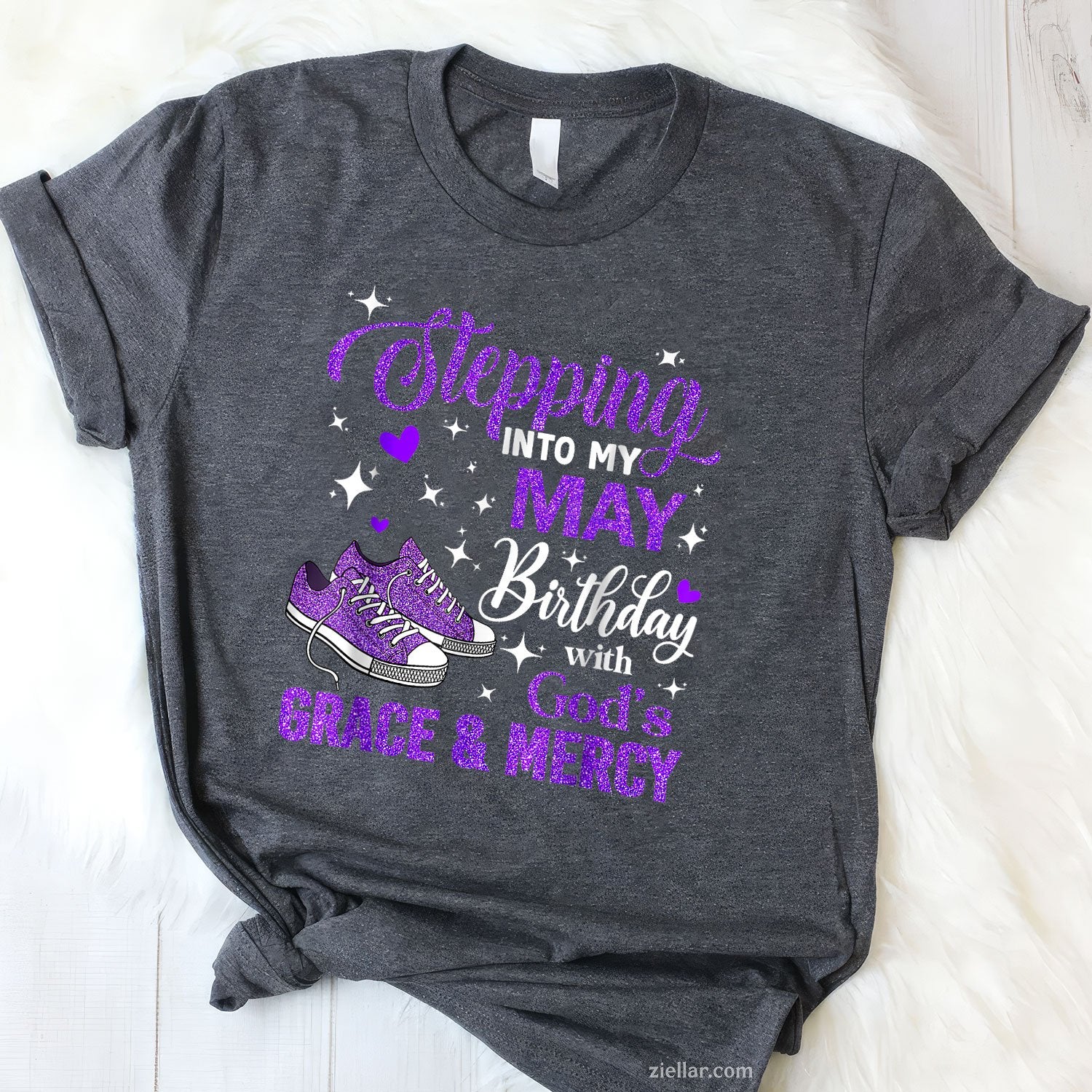 May Birthday Celebration Tee and T-Shirt, Inspirational God’s Grace T-Shirt for Women Adults