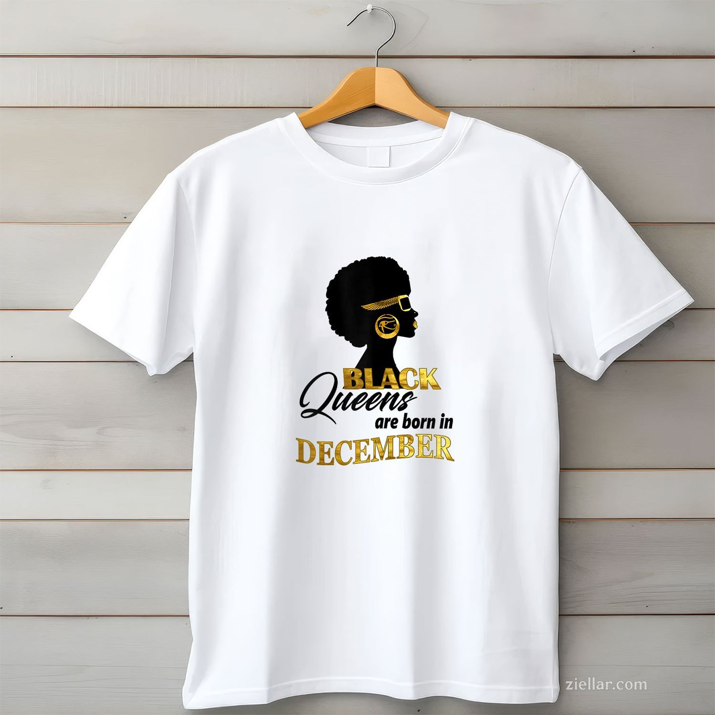 Melanin Black Queens Are Born in December Tee and T-Shirt, Powerful Birthday Gift T-Shirt for Women Adults