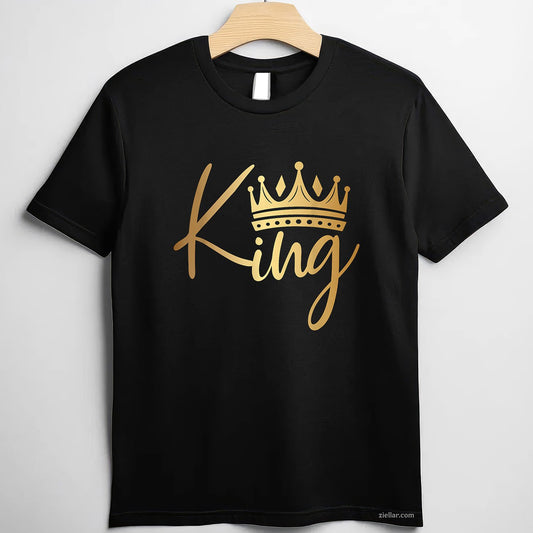 Melanin King Crown Tee and T-Shirt, Outstanding Gold Birthday T-Shirt Gift for Men Adults