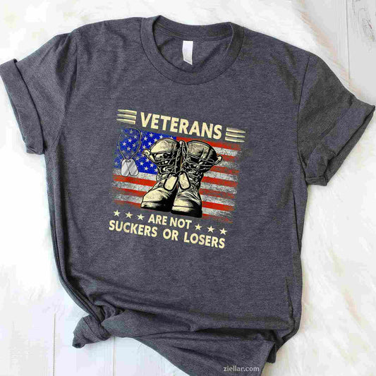 Men'S Tee Shirts_ Veterans Are Not Losers Or Suckers Military Pride T-Shirt And Tee For Adults