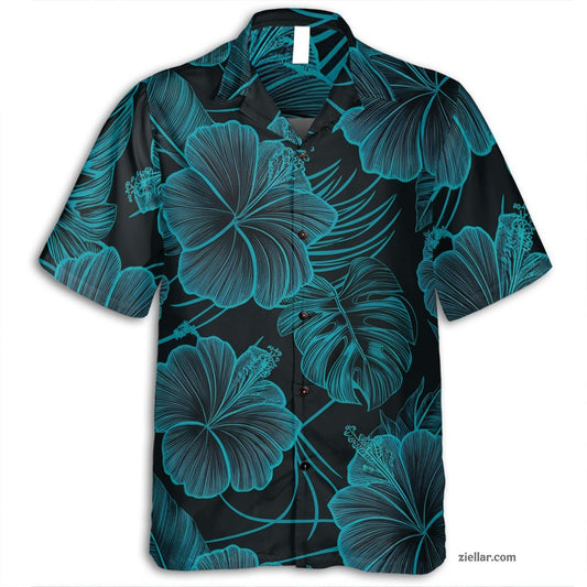 Men Women Hibiscus Hawaiian Shirt Tee, Tropical Aloha Beachwear Gift