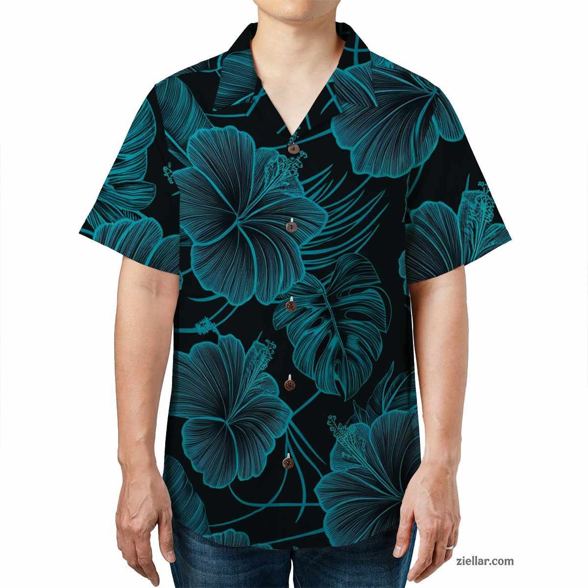 Men Women Hibiscus Hawaiian Shirt Tee, Tropical Aloha Beachwear Gift