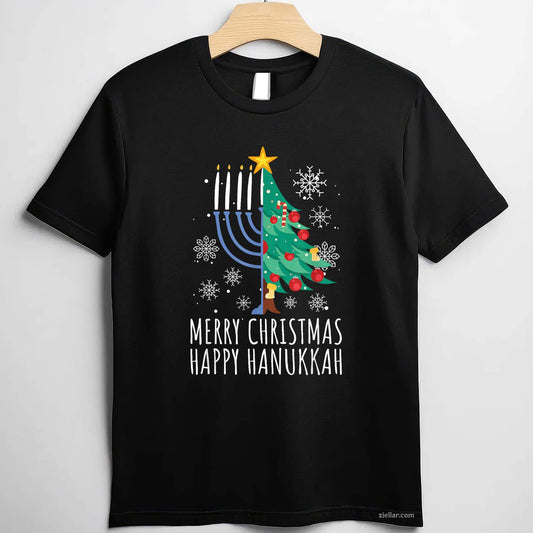 Merry Chrismukkah Happy Christmas Hanukkah T-Shirt_ Funny Holiday Season Tee For Adults