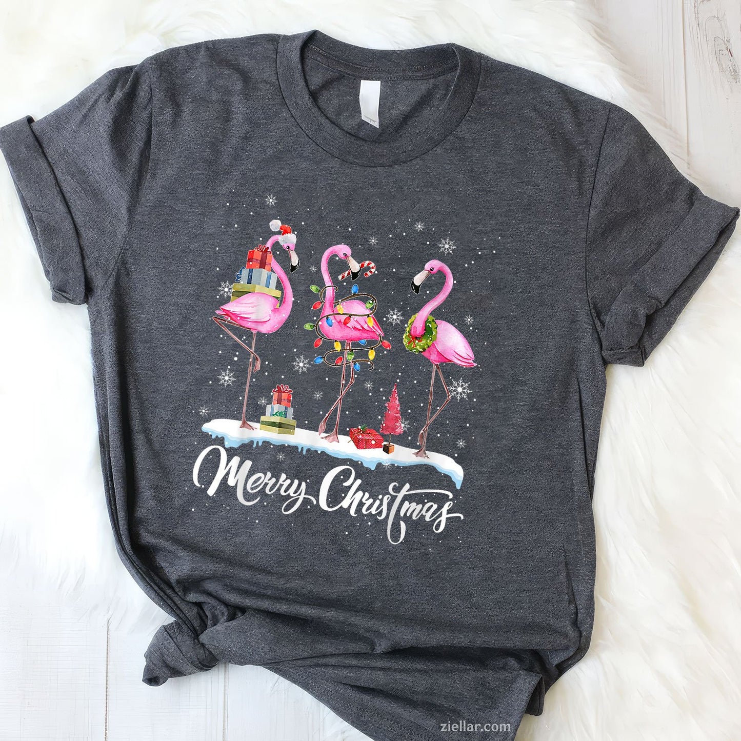 Merry Christmas Hat Santa Flamingo Light In