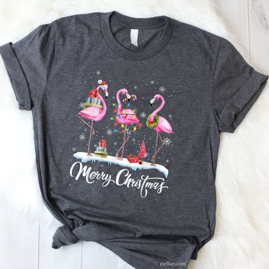 Merry Christmas Hat Santa Flamingo Light In