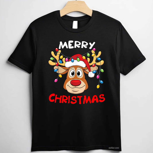 Merry Christmas Reindeer Xmas Family Men Women T-Shirt, A Matching Family Christmas Reindeer Tee For Adults