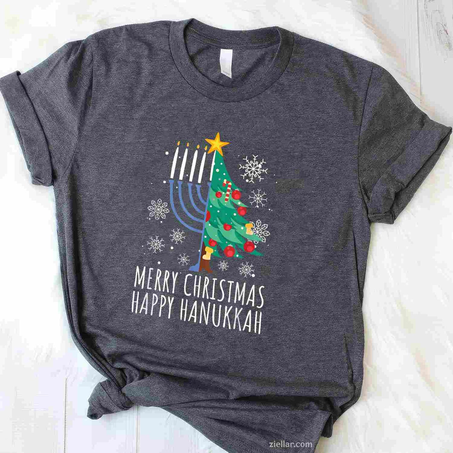 Merry Chrismukkah Happy Christmas Hanukkah T-Shirt_ Funny Holiday Season Tee For Adults