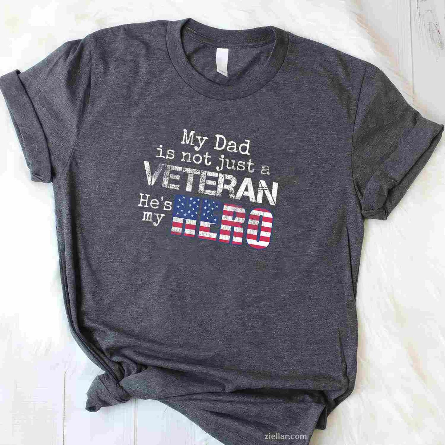 Military Family Veteran Support_ My Dad Is A Us Veteran My Hero T-Shirt And Tee For Adults