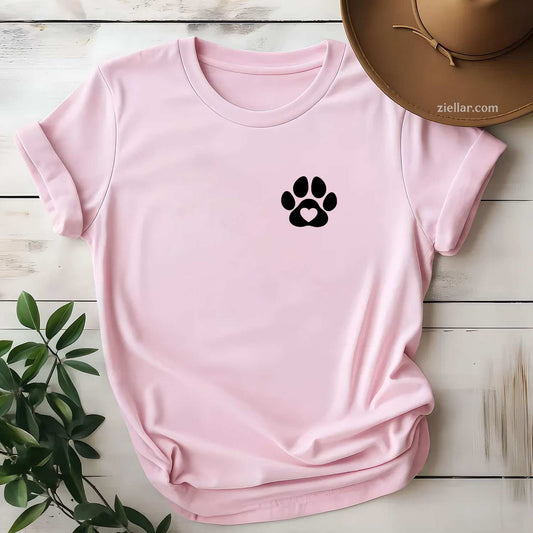 Minimalist Paw Heart Dog Love T-Shirt, Dogs Lovers, Dog Dad, Dog Mom Vintage Graphic Tee