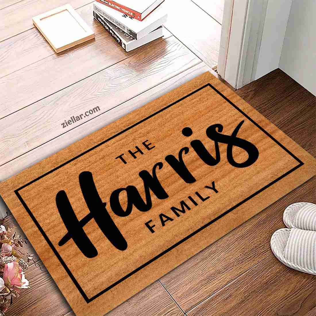Modern Personalized Doormat, Unique Family Name Design for Entry or Porch