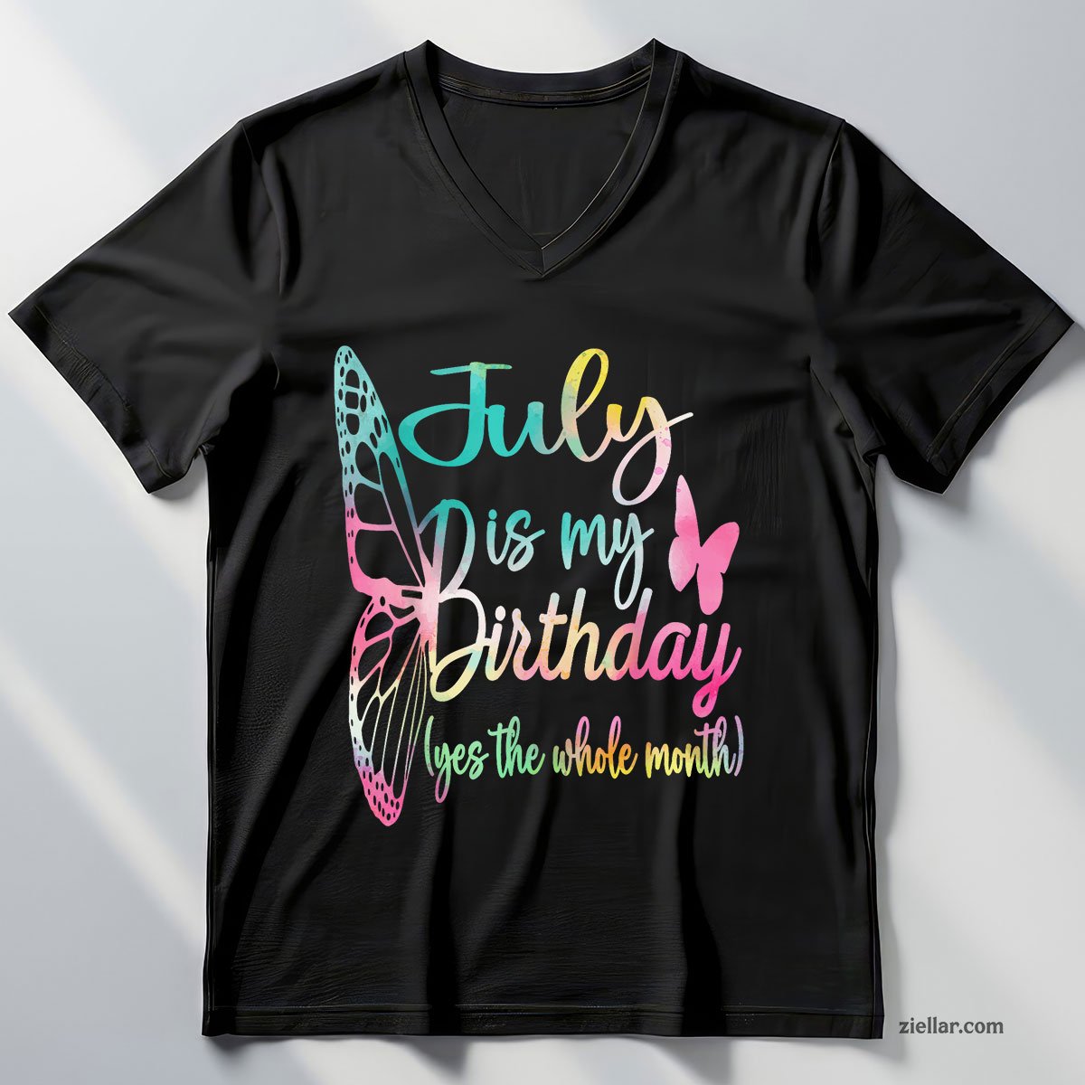 Month July Birthday For Women Is My Girl V-Neck Shirt
