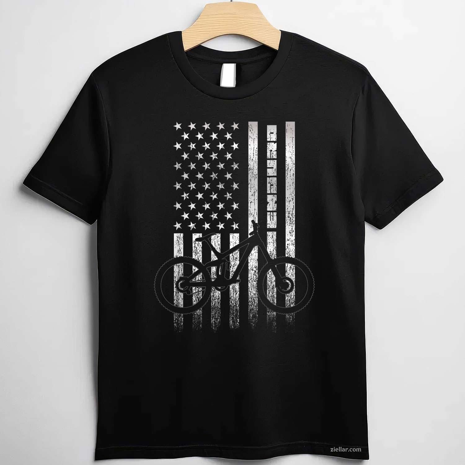 Mountain Bike 4th of July - Independence Day Patriot Flag T-Shirt Tee for Women Men