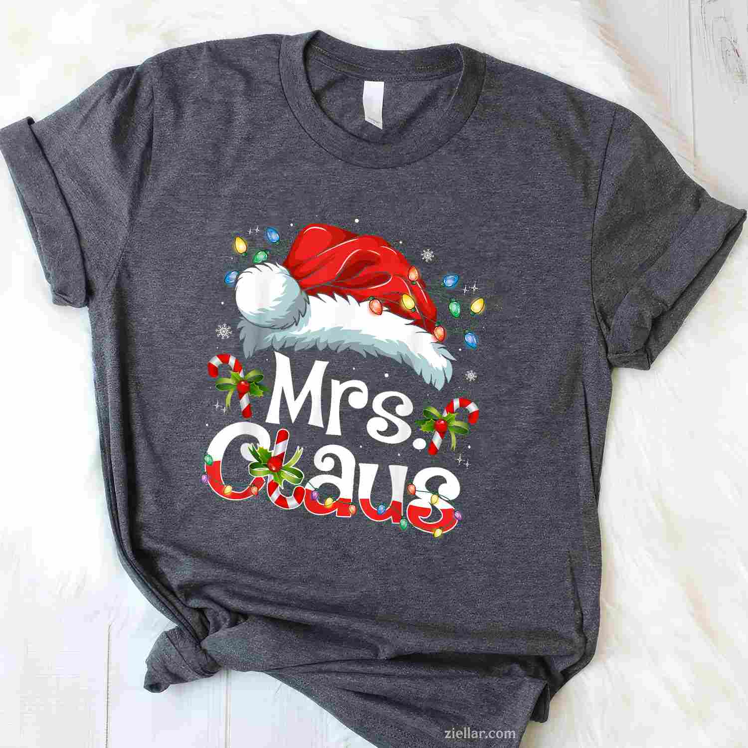 Mr And Mrs Claus Couples Matching Christmas Pajamas Santa T-Shirt, A Funny Mr And Mrs Claus Matching Pajama Tee