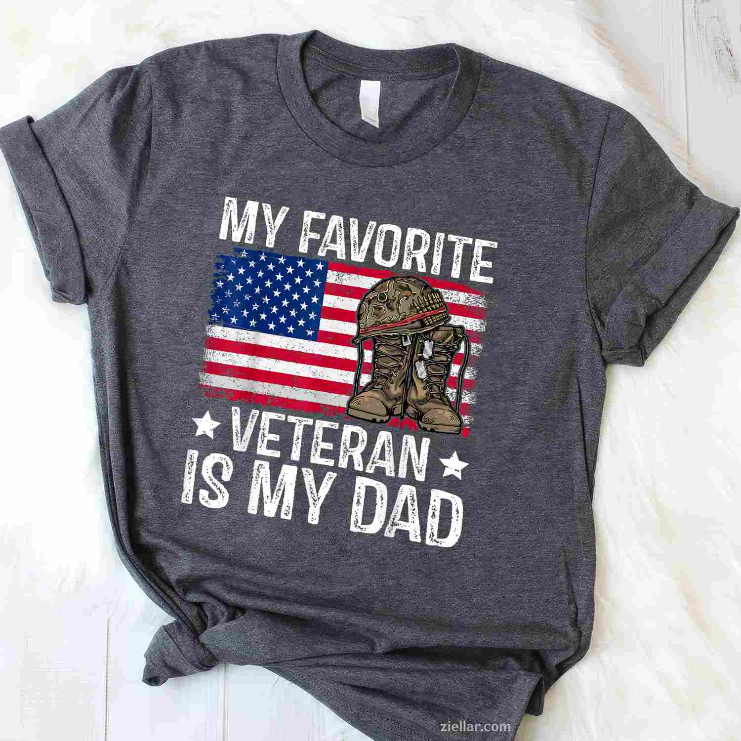 My Favorite Veteran Is My Dad Army Military Veterans Day T-Shirt And Tee For Men
