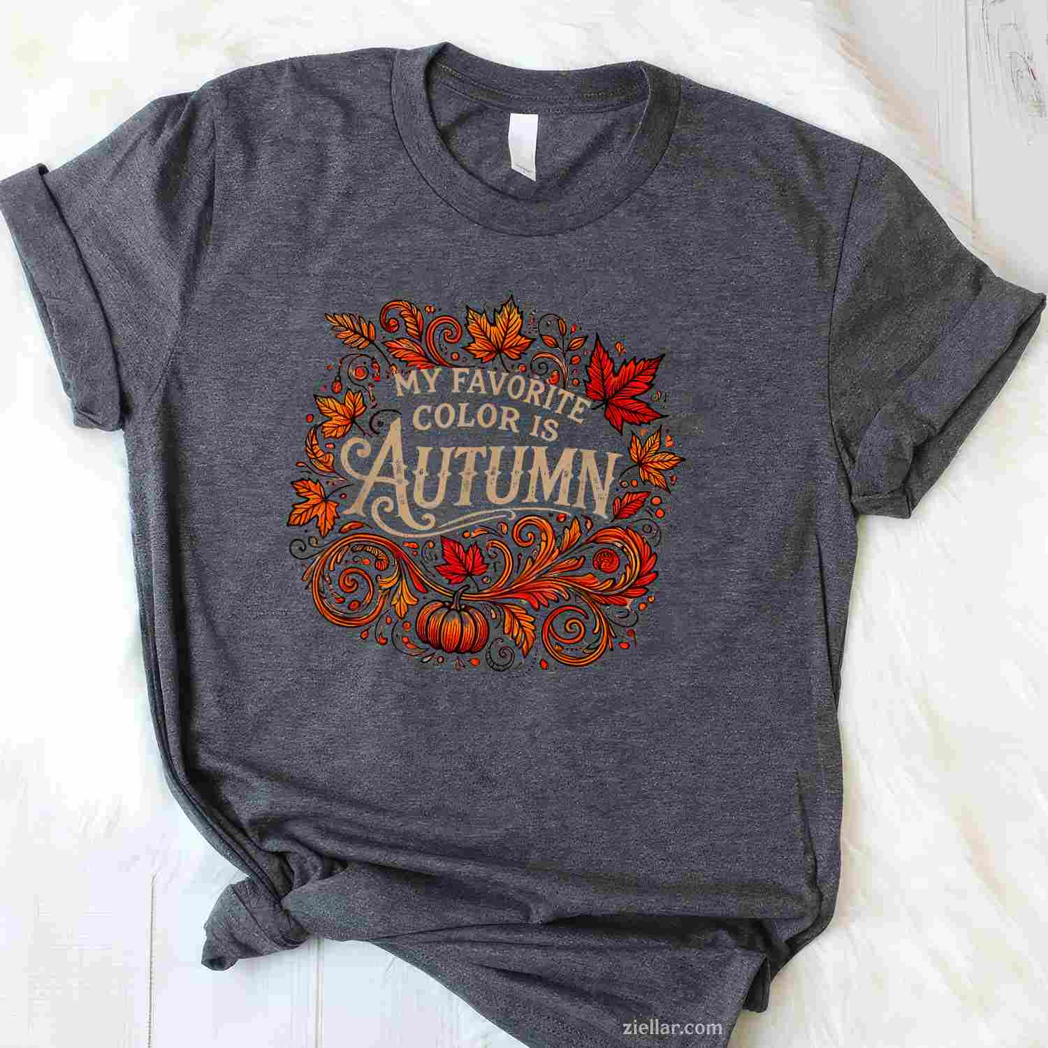 My Favorite Color is Autumn Fall T-Shirt and Tee for Adults Men Women Unisex