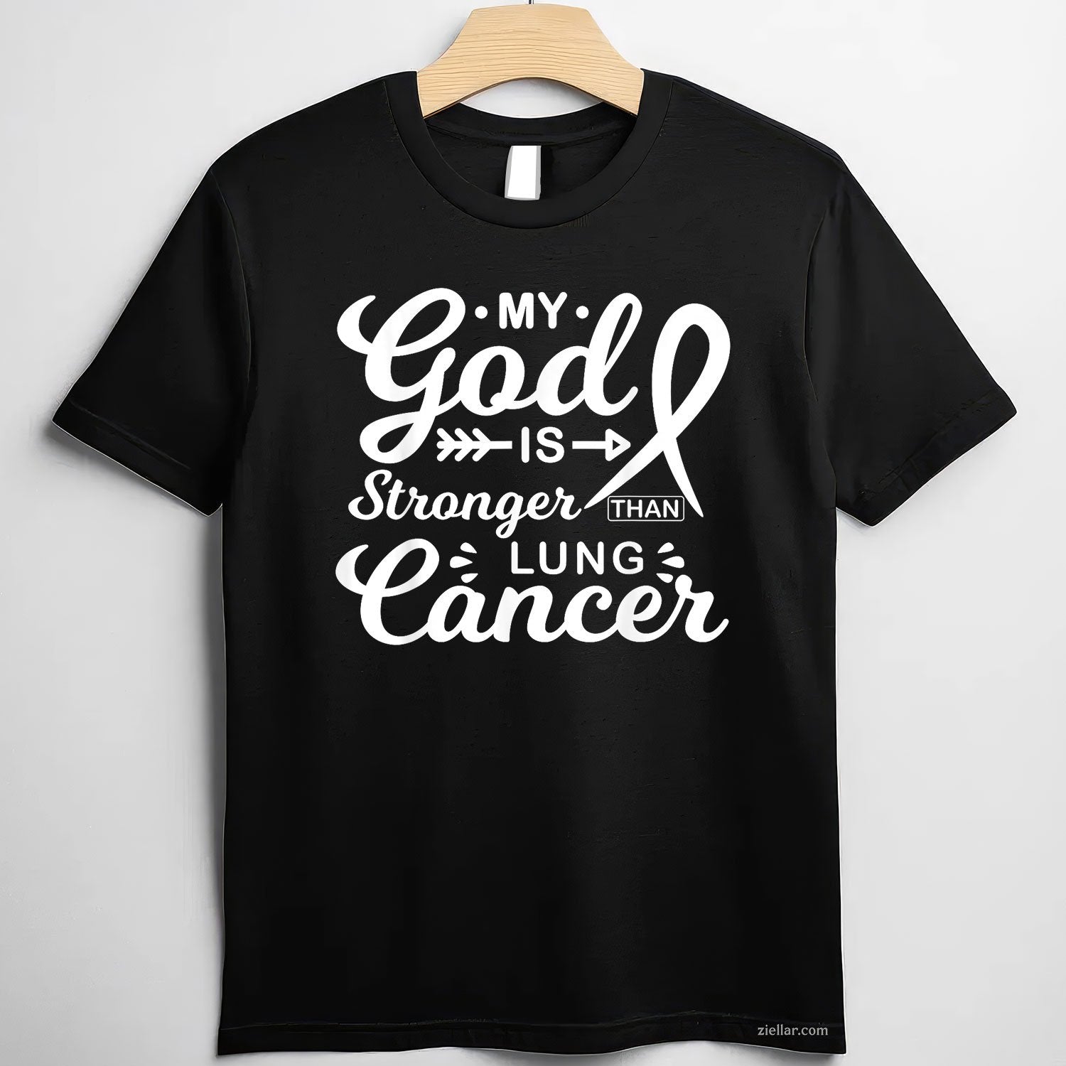 My God is Stronger Than Lung Cancer Awareness Warrior T-Shirt