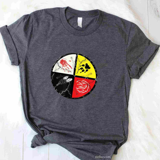 Native American Medicine Wheel T-Shirt And Tee For Men, Women And Adults