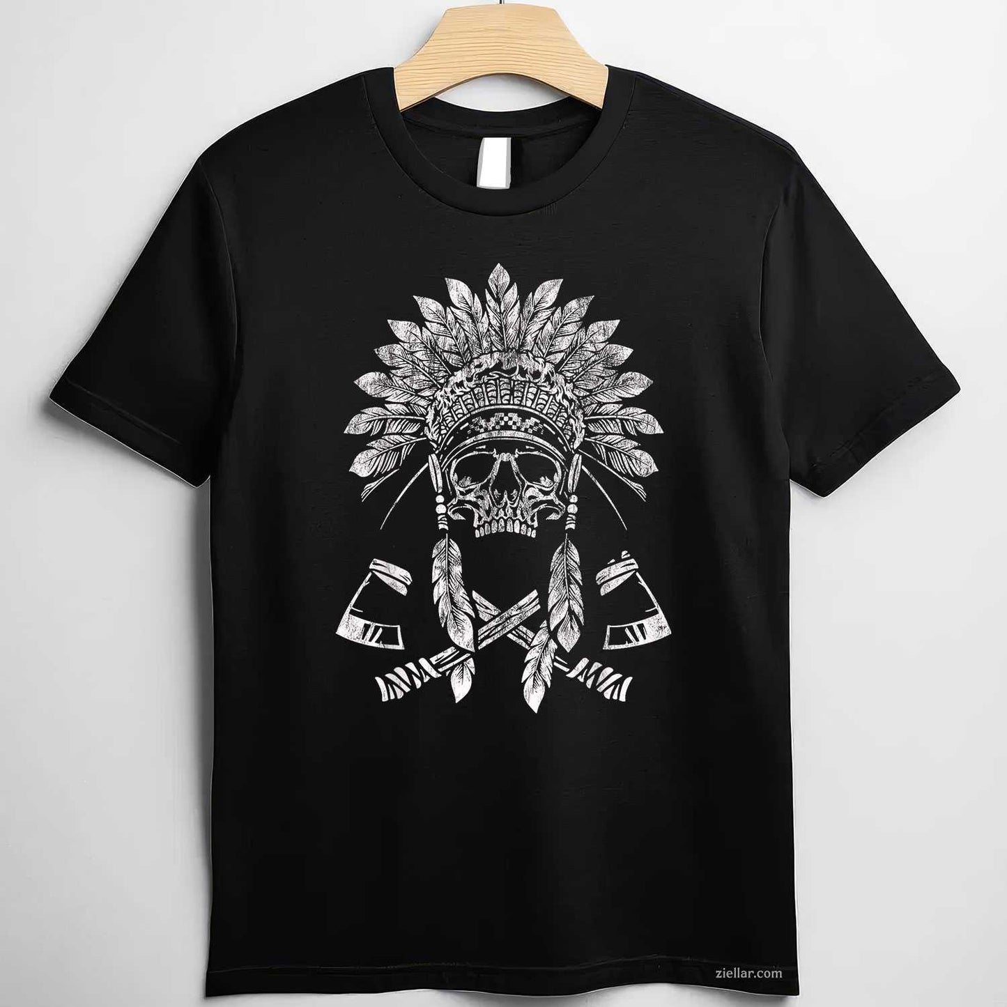 Native American Indian Chief Horse Ride, Feather Headdress T-Shirt And Tee For Adults