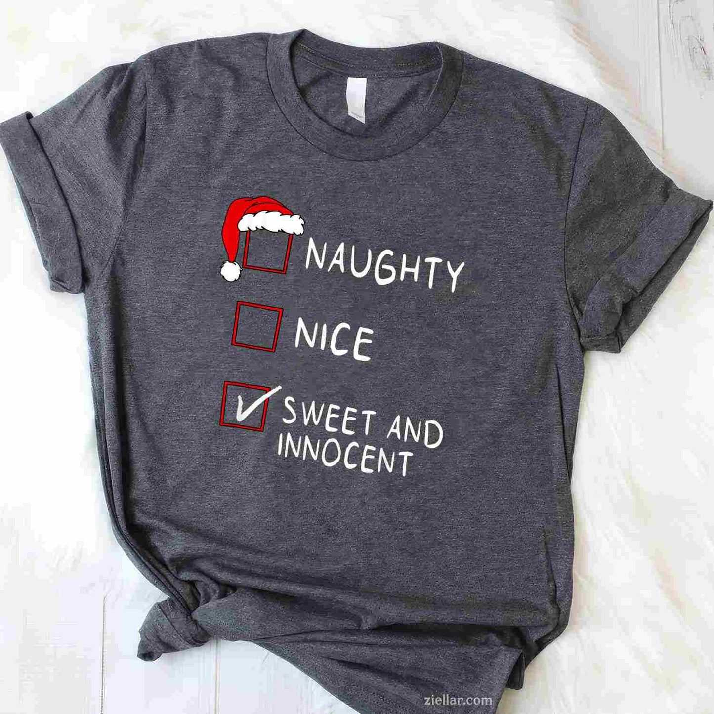 Naughty Nice List Sweet Innocent Xmas Men Women Christmas T-Shirt, A Funny Naughty Nice List Christmas Tee