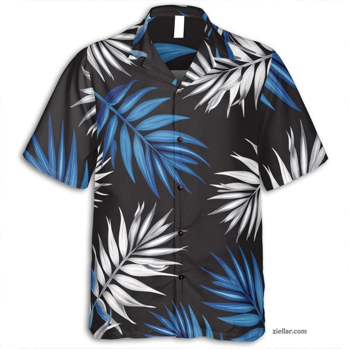 Navy Blue Tropical Hawaiian Shirt and Tee, Aloha Floral Beach Outfit