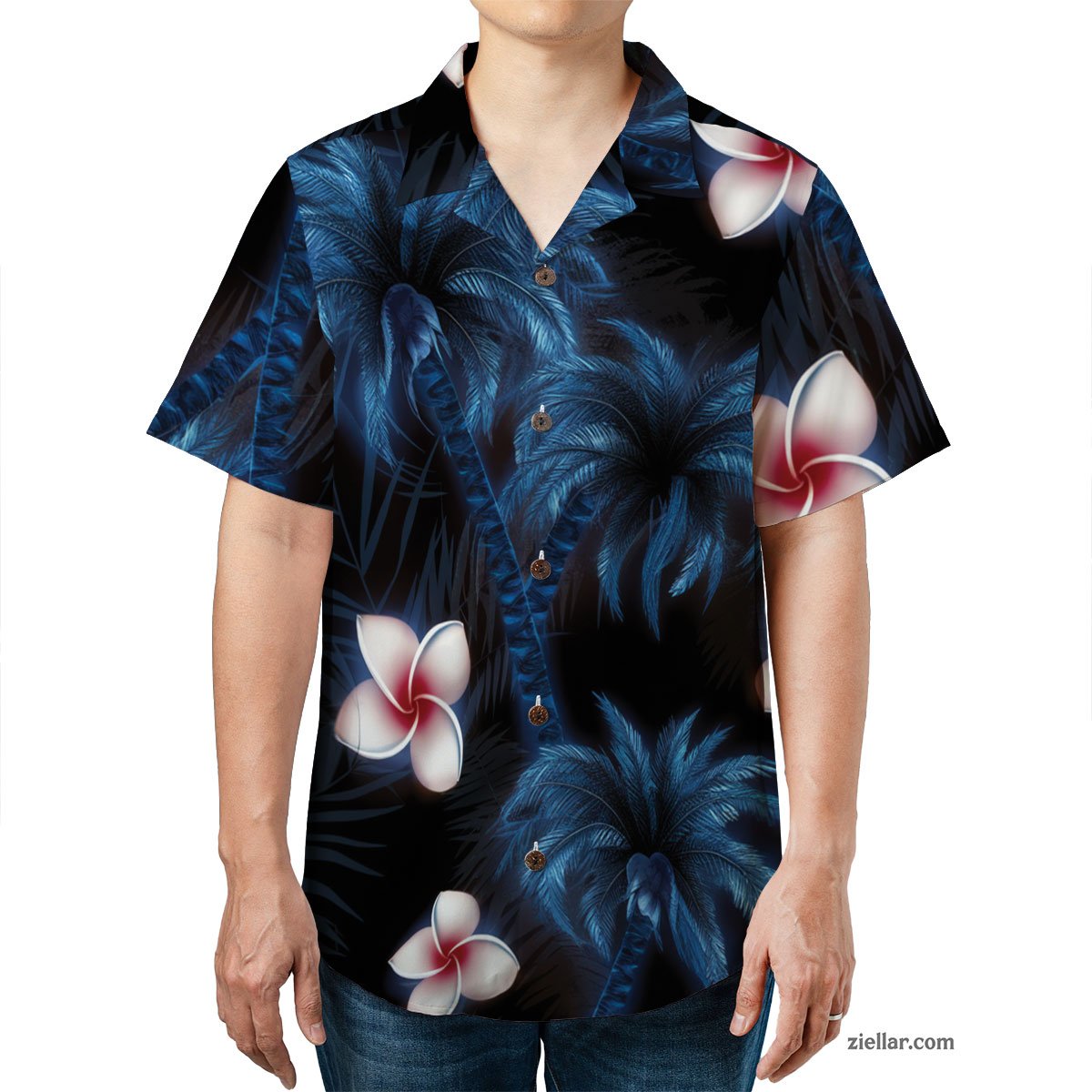 Night Floral Hawaiian Shirt and Tee, Vibrant Aloha Gift for Unisex Wear