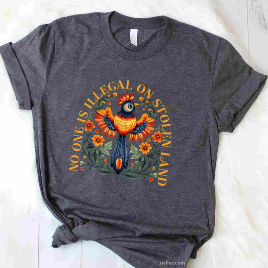 No One Is Illegal On Stolen Land, Native Americans Vintage T-Shirt And Tee For Adults