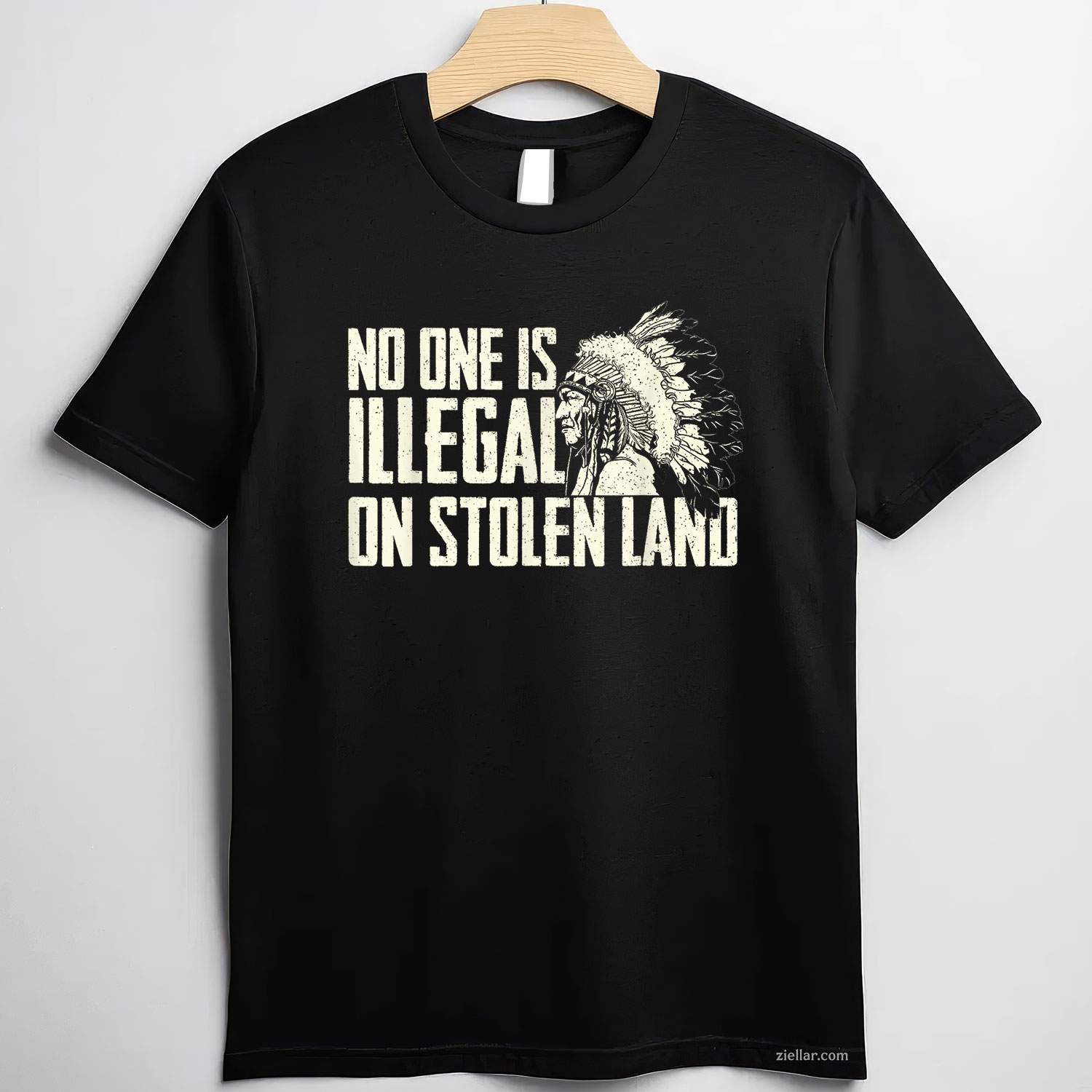 No One Is Illegal On Stolen Land, Indian Native American T-Shirt And Tee For Adults