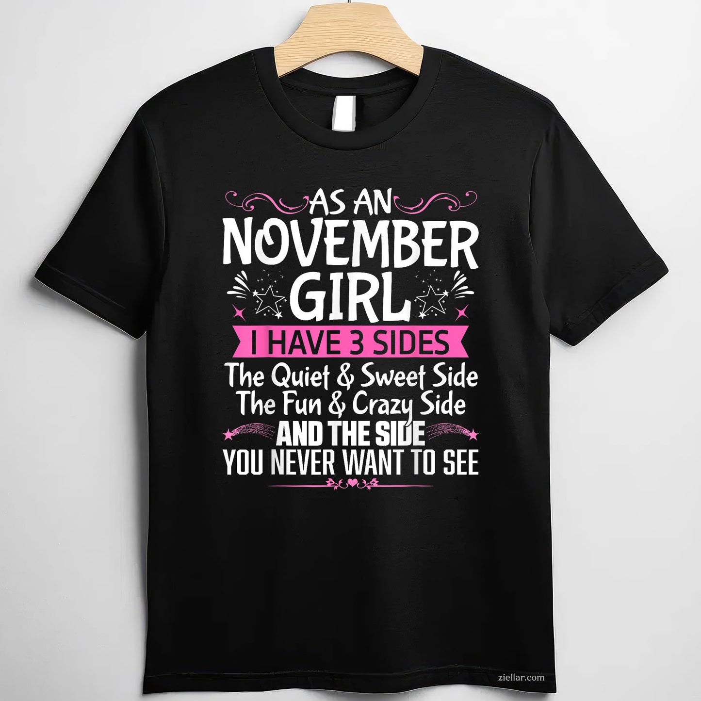 November Queen Tee and T-Shirt, Cute November Girl Birthday T-Shirt Gift for Women Adults